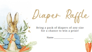 625 Blue Peter Rabbit Baby Shower Diaper Raffle: 625 Blue Peter Rabbit Baby Shower Invitation Set