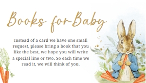 625 Blue Peter Rabbit Baby Shower Books for Baby: 625 Blue Peter Rabbit Baby Shower Invitation Set