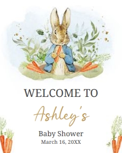 625 Blue Peter Rabbit Baby Shower Welcome Sign 16x20: 625 Blue Peter Rabbit Baby Shower Welcome Sign