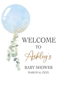610 Oh Boy Balloon Baby Shower Welcome Sign A2: 610 Oh Boy Balloon Baby Shower Welcome Sign