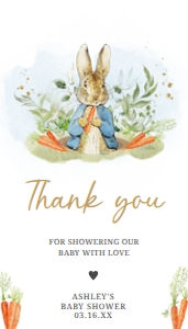 625 Blue Peter Rabbit Baby Shower Favor Tag design preview