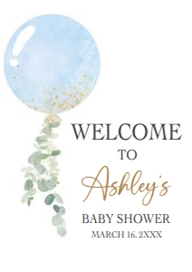 610 Oh Boy Balloon Baby Shower Welcome Sign A1: 610 Oh Boy Balloon Baby Shower Welcome Sign