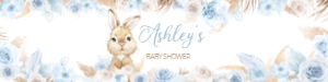 611 Blue Boho Bunny Baby Shower Bottle Label: 611 Blue Boho Bunny Baby Shower Bottle Label