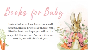 626 Pink Peter Rabbit Baby Shower Books for Baby: 626 Pink Peter Rabbit Baby Shower Invitation Set