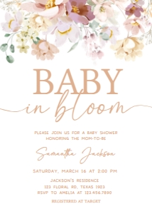 612 Baby in Bloom Florals Baby Shower Invitation: 612 Baby in Bloom Florals Baby Shower Invitation