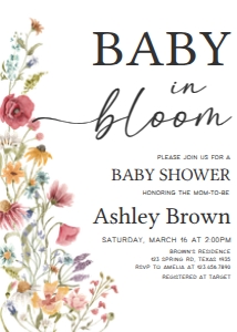 627 Spring Baby in Bloom Baby Shower Invitation: 627 Spring Baby in Bloom Baby Shower Invitation Set