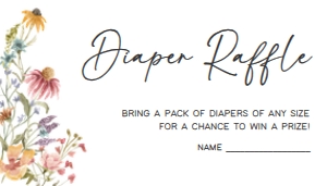 627 Spring Baby in Bloom Baby Shower Diaper Raffle: 627 Spring Baby in Bloom Baby Shower Invitation Set