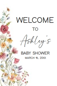 627 Spring Baby in Bloom Baby Shower Welcome Sign 20x30: 627 Spring Baby in Bloom Baby Shower Welcome Sign