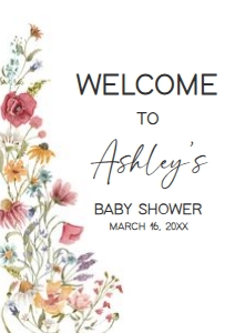 627 Spring Baby in Bloom Baby Shower Welcome Sign A1: 627 Spring Baby in Bloom Baby Shower Welcome Sign