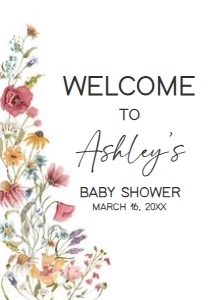 627 Spring Baby in Bloom Baby Shower Welcome Sign A2: 627 Spring Baby in Bloom Baby Shower Welcome Sign
