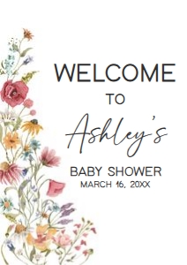 627 Spring Baby in Bloom Baby Shower Welcome Sign A4: 627 Spring Baby in Bloom Baby Shower Welcome Sign