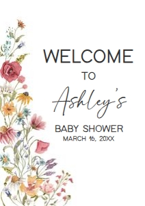 627 Spring Baby in Bloom Baby Shower Welcome Sign A3: 627 Spring Baby in Bloom Baby Shower Welcome Sign