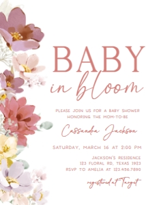 613 Florals Baby in Bloom Baby Shower Invitation: 613 Florals Baby in Bloom Baby Shower Invitation Set