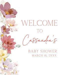 613 Florals Baby in Bloom Baby Shower Welcome Sign 16x20: 613 Florals Baby in Bloom Baby Shower Welcome Sign