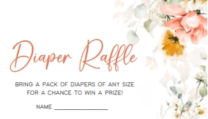 628 Spring Florals Oh Baby Baby Shower Diaper Raffle: 628 Spring Florals Oh Baby Baby Shower Invitation Set