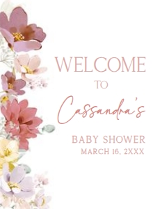 613 Florals Baby in Bloom Baby Shower Welcome Sign 11x15: 613 Florals Baby in Bloom Baby Shower Welcome Sign