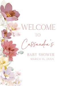 613 Florals Baby in Bloom Baby Shower Welcome Sign 24x36: 613 Florals Baby in Bloom Baby Shower Welcome Sign