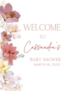 613 Florals Baby in Bloom Baby Shower Welcome Sign A3: 613 Florals Baby in Bloom Baby Shower Welcome Sign
