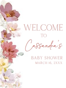 613 Florals Baby in Bloom Baby Shower Welcome Sign 18x24: 613 Florals Baby in Bloom Baby Shower Welcome Sign