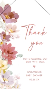 613 Florals Baby in Bloom Baby Shower Favor Tag with Line: 613 Florals Baby in Bloom Baby Shower Favor Tag