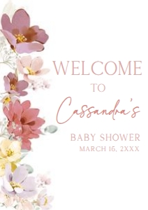 613 Florals Baby in Bloom Baby Shower Welcome Sign A1: 613 Florals Baby in Bloom Baby Shower Welcome Sign