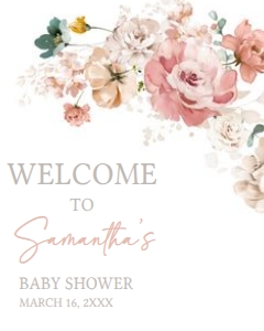 614 Spring Flowers Baby in Bloom Baby Shower Welcome Sign 16x20: 614 Spring Flowers Baby in Bloom Baby Shower Welcome Sign
