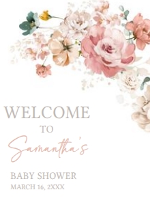 614 Spring Flowers Baby in Bloom Baby Shower Welcome Sign 11x15: 614 Spring Flowers Baby in Bloom Baby Shower Welcome Sign