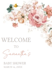 614 Spring Flowers Baby in Bloom Baby Shower Welcome Sign A1: 614 Spring Flowers Baby in Bloom Baby Shower Welcome Sign