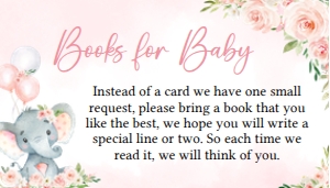 615 Pink Floral Balloon Elephant Baby Shower Books for Baby: 615 Pink Floral Balloon Elephant Baby Shower Invitation Set