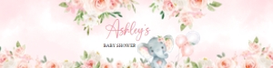 615 Pink Floral Balloon Elephant Baby Shower Bottle Label: 615 Pink Floral Balloon Elephant Baby Shower Bottle Label