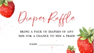 631 Minimalist Strawberry Baby Shower Diaper Raffle: 631 Minimalist Strawberry Baby Shower Invitation Set