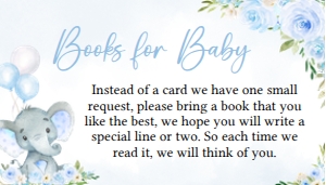 617 Blue Floral Balloon Elephant Baby Shower Books for Baby: 617 Blue Floral Balloon Elephant Baby Shower Invitation Set