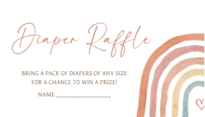 632 Boho Rainbow Baby Shower Diaper Raffle: 632 Boho Rainbow Baby Shower Invitation Set