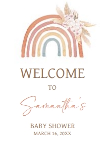 632 Boho Rainbow Baby Shower Welcome Sign A2: 632 Boho Rainbow Baby Shower Welcome Sign