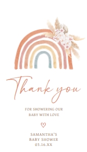 632 Boho Rainbow Baby Shower Favor Tag design preview