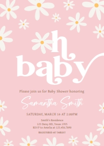 633 Oh Baby Daisy Baby Shower Invitation: 633 Oh Baby Daisy Baby Shower Invitation