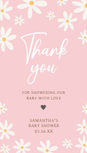 633 Oh Baby Daisy Baby Shower Favor Tag design preview