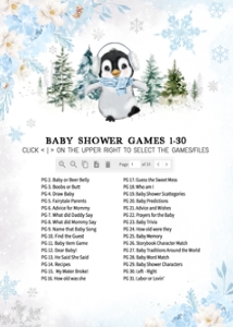 559 Blue Penguin Baby Shower Games Bundle 2: 559 Blue Penguin Baby Shower Games