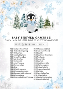 559 Blue Penguin Baby Shower Games Bundle 1: 559 Blue Penguin Baby Shower Games