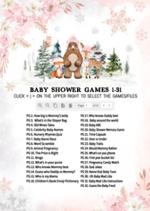 558 Pink Winter Woodland Animals Baby Shower Games Bundle 1: 558 Pink Winter Woodland Animals Baby Shower Games
