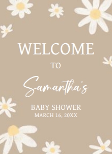 634 Floral Daisy Baby Shower Welcome Sign design preview