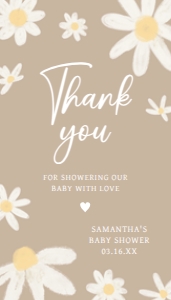 634 Floral Daisy Baby Shower Favor Tag: 634 Floral Daisy Baby Shower Favor Tag