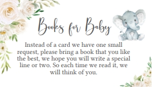 620 White Greenery Floral Elephant Baby Shower Books for Baby: 620 White Greenery Floral Elephant Baby Shower Invitation Set