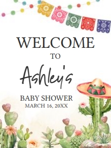 637 Cinco de Mayo Let's Taco 'Bout Baby Baby Shower Welcome Sign 18x24: 637 Cinco de Mayo Let's Taco 'Bout Baby Baby Shower Welcome Sign