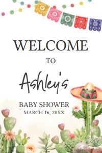 637 Cinco de Mayo Let's Taco 'Bout Baby Baby Shower Welcome Sign 24x36: 637 Cinco de Mayo Let's Taco 'Bout Baby Baby Shower Welcome Sign