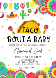 638 Fiesta Taco 'Bout Baby Baby Shower Invitation design preview