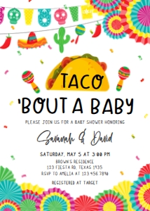 638 Fiesta Taco 'Bout Baby Baby Shower Invitation: 638 Fiesta Taco 'Bout Baby Baby Shower Invitation