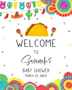 638 Fiesta Taco 'Bout Baby Baby Shower Welcome Sign 16x20: 638 Fiesta Taco 'Bout Baby Baby Shower Welcome Sign