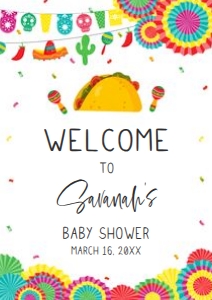 638 Fiesta Taco 'Bout Baby Baby Shower Welcome Sign A1: 638 Fiesta Taco 'Bout Baby Baby Shower Welcome Sign