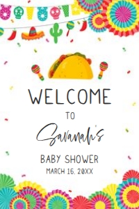 638 Fiesta Taco 'Bout Baby Baby Shower Welcome Sign 20x30: 638 Fiesta Taco 'Bout Baby Baby Shower Welcome Sign